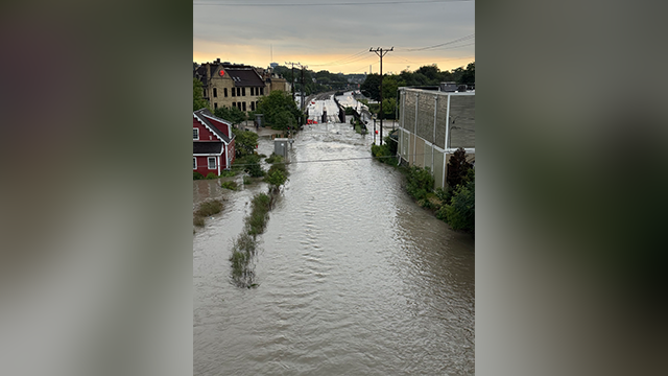 This image shows extensive flooding that occurred in Wauwatosa, Wisconsin, on Aug. 10, 2025.
