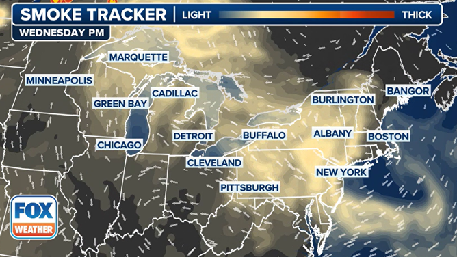 Wednesday smoke forecast map