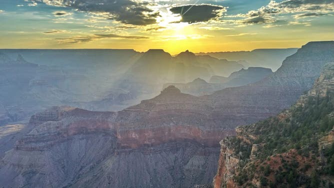 View of the South Kaibab Trail as seen from Yavapai Point on Aug. 20, 2025.