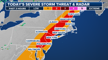 Showers and thunderstorms likely along the I-95 corridor on Saturday