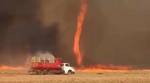 Watch: Firenado whips through burning field in Brazil