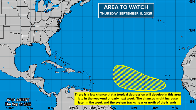 This graphic provides an overview of the tropical Atlantic Basin on Sept. 11, 2025.