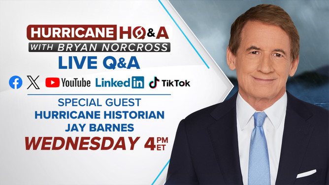 Join FOX Weather Hurricane Specialist Bryan Norcross for a live Q&A on Sept. 10, 2025.