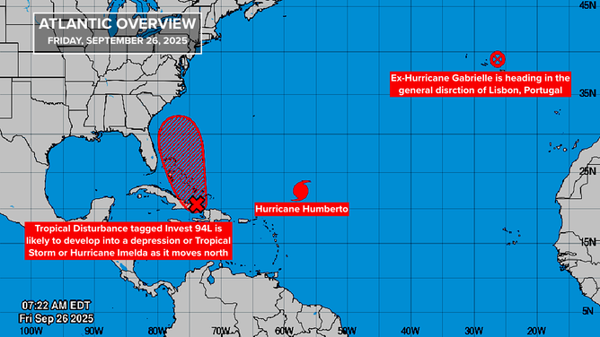 Tropical outlook for the Atlantic as of Sept. 26, 2025.