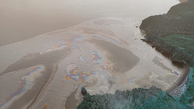 The Izhut Bay after the diesel spill.