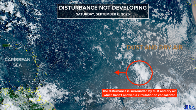 Satellite image of the disturbance.
