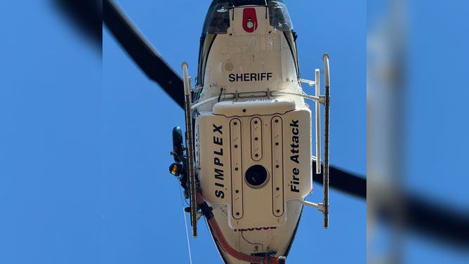 A Santa Barbara County Search and Rescue helicopter while looking for the dehydrated hiker.