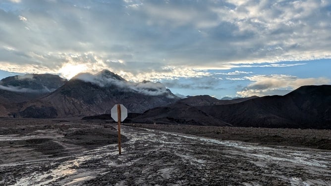 Death Valley road damage from Mario