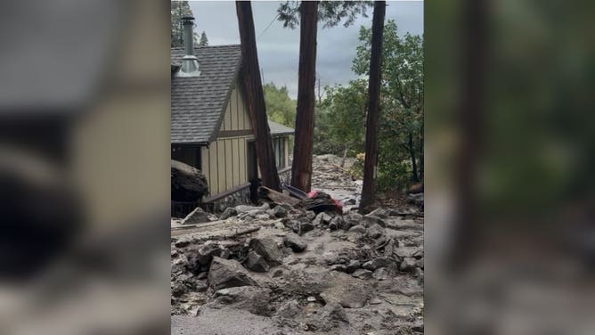 Mudflow in Forest Falls, California
