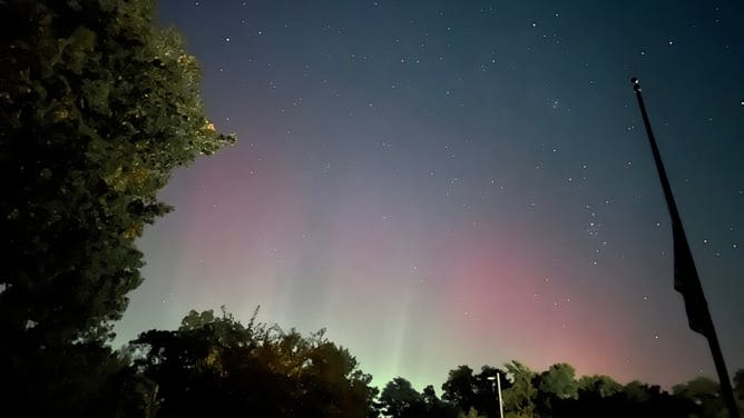 Northern Lights spotted successful  Ada, Michigan, connected  Sunday, Sept. 14, 2025.