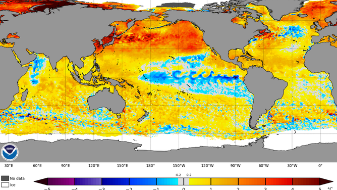 Ocean temperature anomalies