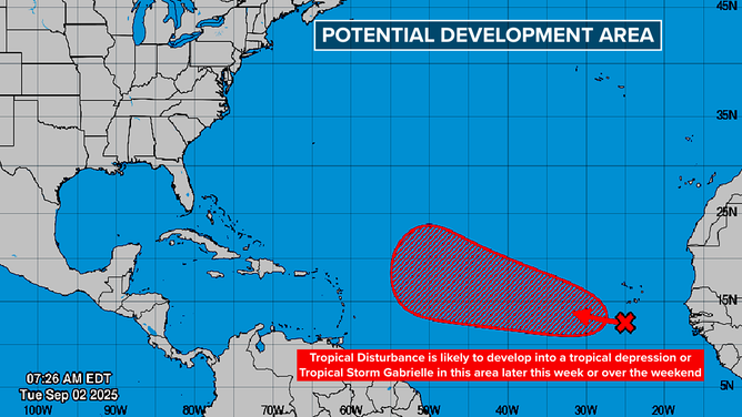 This graphic shows the tropics in the Atlantic Basin.