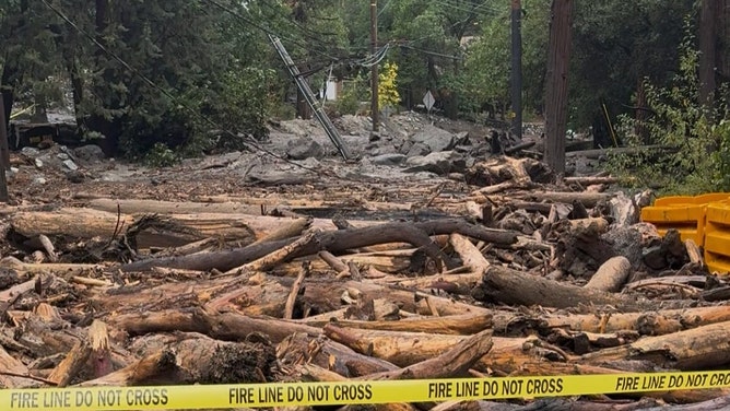Mudflow in Forest Falls, California
