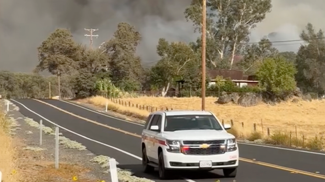 This image shows the 6-5 Wildfire burning in California on Sept. 2, 2025.