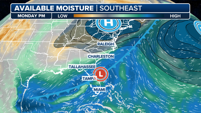Cold front exists the East Coast over weekend but stays close by.