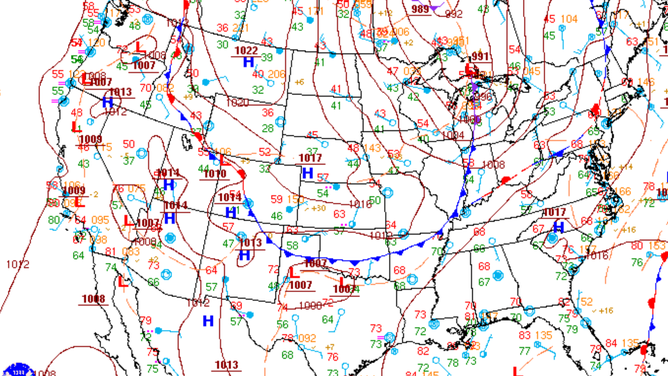 Cold front pushing through the Midwest on Sept. 5, 2025.