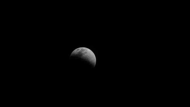 A partial lunar eclipse seen from the International Space Station.