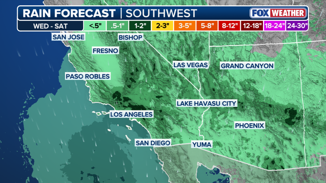 Southwest expected precipitation.