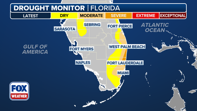 This graphic shows the Florida drought monitor.