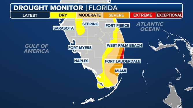 The Florida drought monitor map.