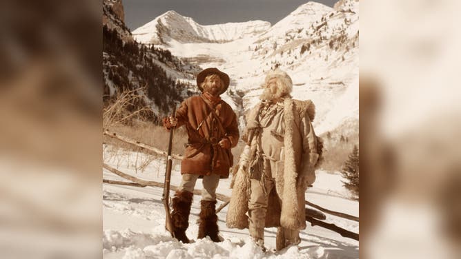 Robert Redford and Will Geer in snow covered Utah mountains from the classic 1972 western.