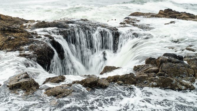 Thors Well, Oregon, a collapsed sea cave at Cape Perpetua