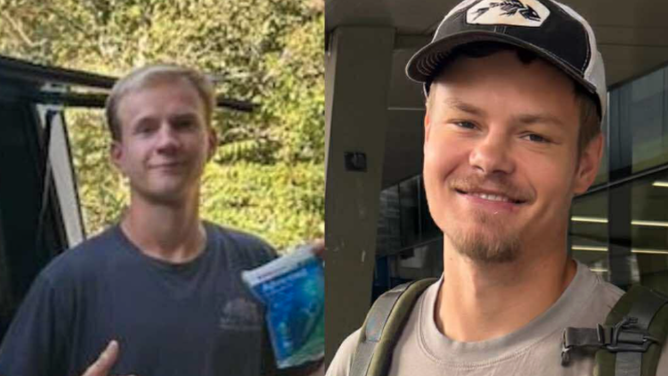 On left, Andrew Porter, 25, of Asheville, North Carolina, and on right, Ian Stasko, 25, of Salt Lake City, Utah.