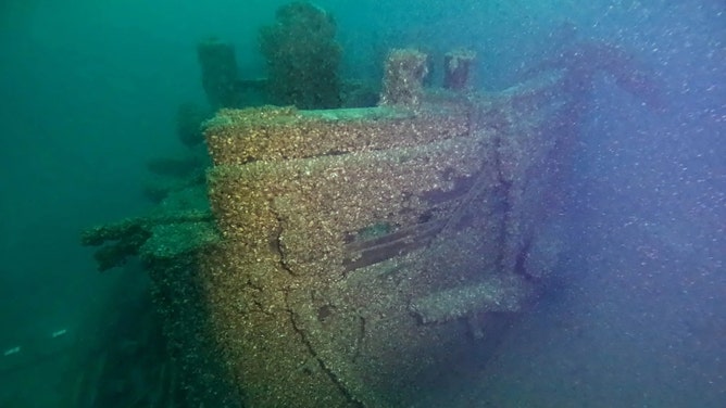 Photo of the F.J. King on the floor of Lake Michigan.