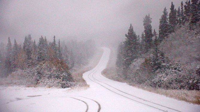 Photo of heavy snowfall in Alaska.