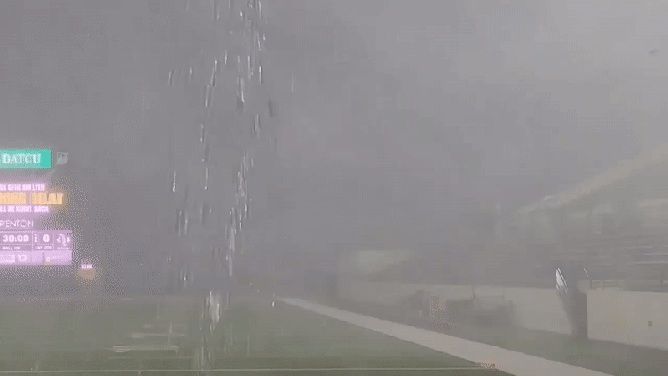 High school football game in Denton was delayed during severe thunderstorms.