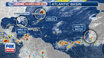 Areas to watch for tropical development highlighted near Florida, central tropical Atlantic