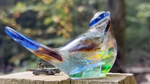 North Carolina artist creates ‘Bluebirds of Hope’ from glass shattered by Helene