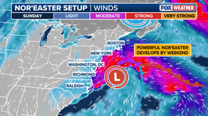 Developing nor'easter triggers high wind alerts, flood watches for millions along the East Coast