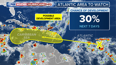 Caribbean Sea to be monitored for tropical development as storms track across Atlantic Ocean