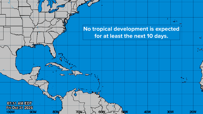 No tropical development expected for the next 7 days in the Atlantic