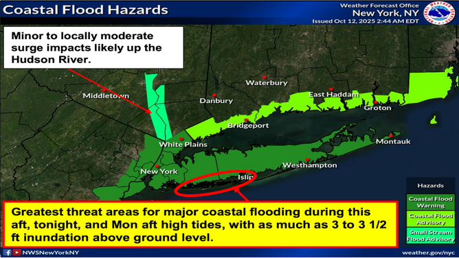 This graphic shows coastal flood hazards.