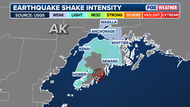 Alaska Quake Shake Map