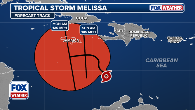Tropical Storm Melissa cone.