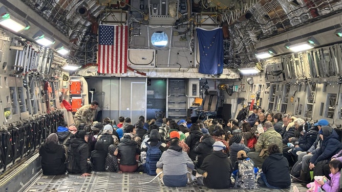 Alaska Air National Guard C-17 Globemaster III aircrew, assigned to the 176th Wing, evacuate approximately 300 displaced western Alaska residents from Bethel, Alaska, following Typhoon Halong, Oct. 15, 2025. The State Emergency Operations Center and the Alaska Organized Militia continue to coordinate response operations following the severe storm that struck Alaska’s West Coast.