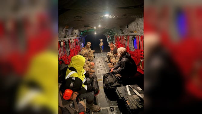 Relief supplies flown from Bethel, Alaska to Kipnuk, Alaska via Chinook helicopter.