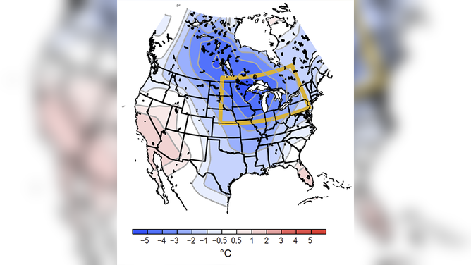 Winter temperature departures during 2013-2014.