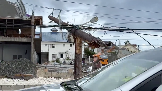 Damage from Hurricane Melissa in Discovery Bay, Jamaica on Oct. 29, 2025 a day after landfall.