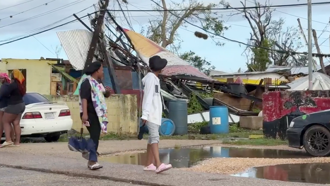 Damage from Hurricane Melissa in Discovery Bay, Jamaica on Oct. 29, 2025 a day after landfall.