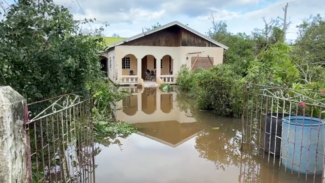 Flooding from Hurricane Melissa in Discovery Bay, Jamaica on Oct. 29, 2025 a day after landfall.