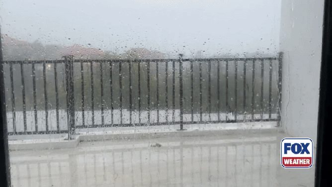 Glass doors are sucked out and shattered by Melissa..