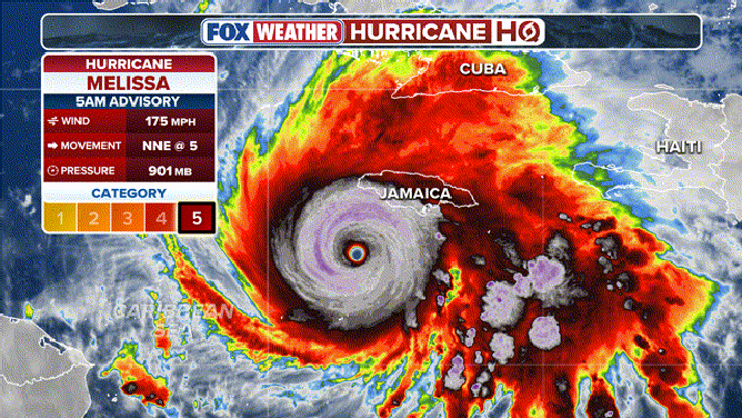 This animated image provides the latest information on Hurricane Melissa.