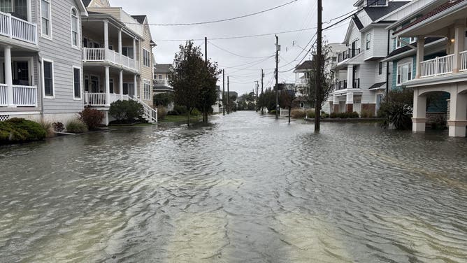 High tide flooding in Ocean City, NJ on Sunday, October 12, 2025.