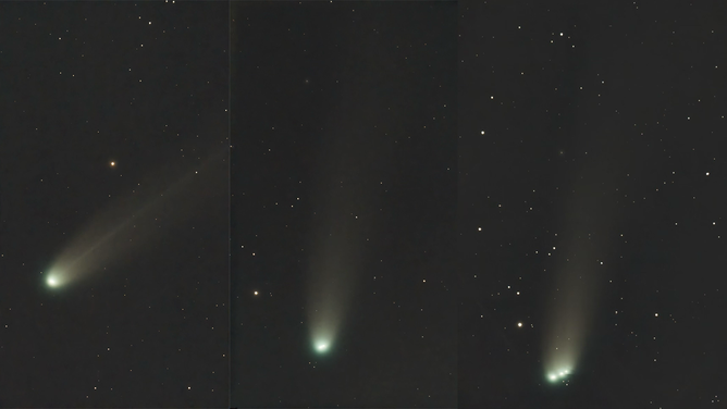 Comet A6 Lemmon seen over three nights in October 2025 from Budd Lake, New Jersey.
