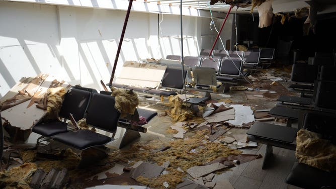 Damage at the Montego Bay Airport after Hurricane Melissa on Oct. 29, 2025.