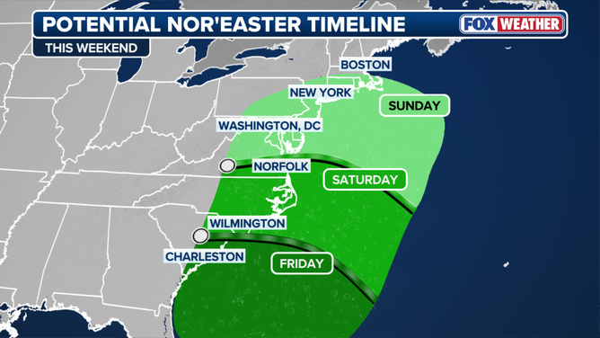 Nor’easter could slam East Coast with heavy rain, high winds this weekend